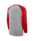 Men's Heather Gray/Red Philadelphia Phillies Authentic Collection Game Time Raglan Performance Long Sleeve T-Shirt