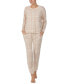 ფოტო #1 პროდუქტის Woman's 2-Pc. Long-Sleeve Jogger Pajamas Set