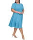 ფოტო #6 პროდუქტის Plus Size Short-Sleeve Midi Dress