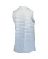ფოტო #2 პროდუქტის Women's Light Blue Arnold Palmer MATTR Stripe Sleeveless V-Neck Polo Shirt