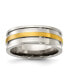 Фото #1 товара Titanium Yellow IP-plated Center Wedding Band Ring