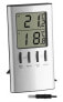 Фото #1 товара TFA 30.1027 - Electronic environment thermometer - Indoor - Digital - Silver - Plastic - Table - Wall