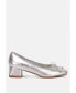 Фото #1 товара Laga metallic low block heel ballerinas