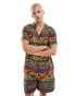 Фото #1 товара Hunky Trunks paisley beach shirt co ord in multi