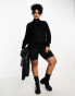 ONLY Curve roll neck jumper in black