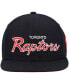 Men's Black Toronto Raptors Hardwood Classics Script 2.0 Snapback Hat