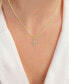 Cubic Zirconia Small Cross 18" Pendant Necklace in 10k Gold