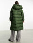 Noisy May Droplets longline padded coat with oversized hood in green