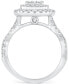 ფოტო #3 პროდუქტის Diamond Cushion Double Halo Cluster Engagement Ring (1 ct. t.w.) in 14k White Gold