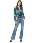 ფოტო #5 პროდუქტის Women's Geo-Print Faux-Wrap Top