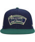 Men's Navy, Green San Antonio Spurs 40Th Anniversary Hardwood Classics Grassland Fitted Hat