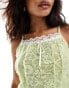 Reclaimed Vintage coquette lace cami in lime