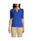 Фото #2 товара Women's Cotton Polyester Modern Half Sleeve Splitneck