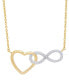 Фото #1 товара Macy's women's Diamond Accent Heart and Infinity Necklace