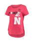 Women's Heathered Scarlet Nebraska Huskers PoWered By Title IX T-shirt