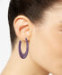 Gold-Tone Color Pavé-Trim C-Hoop Earrings, 2", Created for Macy's