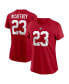 Фото #1 товара Women's Christian McCaffrey Scarlet San Francisco 49ers Player Name and Number T-shirt