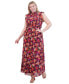 Plus Size Printed Chiffon Ruffle Maxi Dress