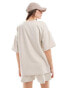 Фото #2 товара JDY oversized t-shirt with side spit co-ord in stone