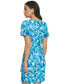 ფოტო #2 პროდუქტის Women's Printed Boat-Neck Bubble-Sleeve Sheath Dress