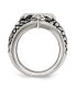 ფოტო #2 პროდუქტის Stainless Steel Antiqued Polished and Textured Cross Ring