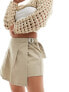 ONLY pleated mini skort in beige