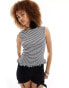 Фото #1 товара COLLUSION slash neck tank top in textured gingham