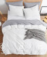 Фото #2 товара Tufted Embroidery Chevron Design Double Brushed 3 Piece Duvet Cover Set, King