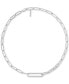 ფოტო #1 პროდუქტის Stainless Steel Pavé & Logo Link Collar Necklace, 16" + 2" extender