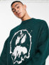 Фото #3 товара Weekday johan jacquard drippy face sweater in green