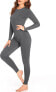 Ekouaer Women's Thermal Underwear Set Warm Functional Underwear Inner Fleece Thermal Underwear Winter Basic S-XXL