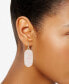 Gold-Tone Emerald-Cut Stone Drop Earrings