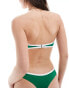 Фото #4 товара Free Society contrast bandeau bikini top in green and white