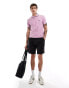 BOSS GREEN paul tipped polo shirt in light purple and black lila, XS - фото #2