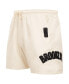 Фото #4 товара Men's Cream Brooklyn Nets Triple Tonal Woven Shorts