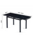 Modern Expandable Black Ceramic Dining Table