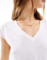 Vila slinky v neck t-shirt in white