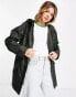 Фото #1 товара Vero Moda coated jacket with hood in deep khaki