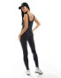 Фото #6 товара Miss Selfridge seamless rib unitard in washed grey