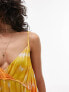 Фото #2 товара Topshop ruche tie side maxi beach dress in orange and yellow
