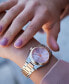 ფოტო #3 პროდუქტის Eco-Drive Women's Sport Luxury Diamond Accent Two Tone Stainless Steel Bracelet Watch 33mm