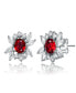 ფოტო #2 პროდუქტის Sterling Silver White Gold Plated Cubic Zirconia Marquise Cluster Earrings