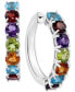 ფოტო #1 პროდუქტის EFFY® Multi-Gemstone Small Hoop Earrings (7-7/8 ct. t.w.) in Sterling Silver, 1"