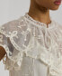 Women's Embroidered Ruffled Top