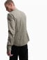 ASOS DESIGN slim fit oxford shirt with grandad collar in washed khaki