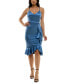 Juniors' Strappy Surplice-Neck Ruffled Dress