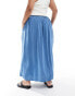 Yours button through midi skirt in light blue