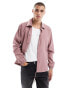 Brave Soul lightweight coach jacket with popper stud fastenings and elasticated hem in pink