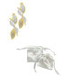 14K Gold-Plated Crystal Flower Branch Leaf Earrings