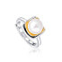 Фото #1 товара Двухцветное серебряное кольцо с настоящим жемчугом JL0623